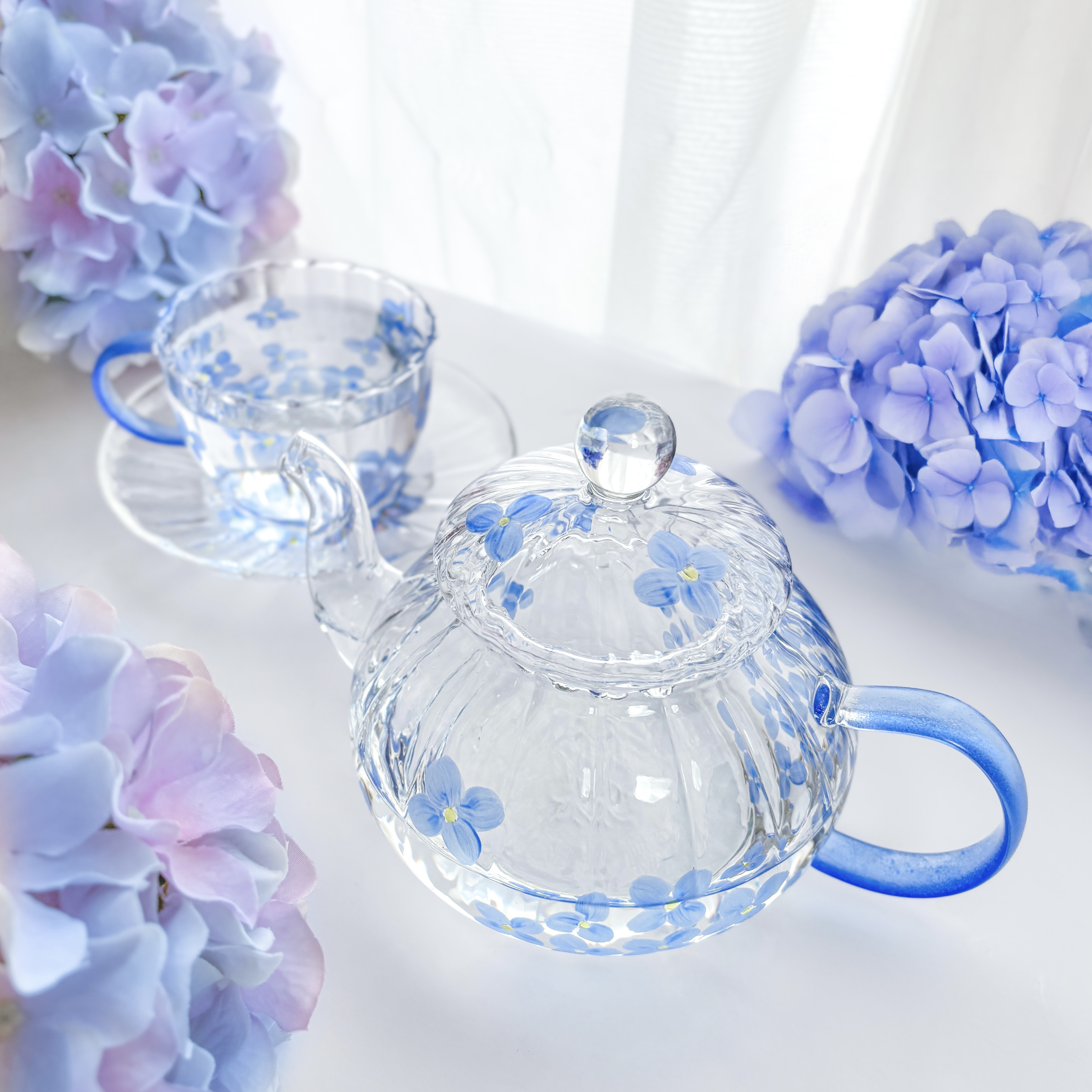 透き通る紫陽花のティーセット